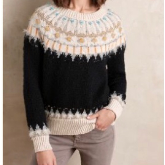Anthropologie Sweaters - NEW listing! Anthropologie beaded fairisle swtr,Mp